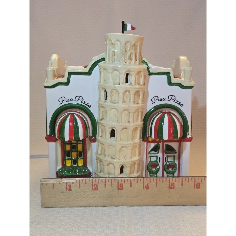 Snow Village Department 56 Pisa Pizza With Box 1995 *Light Not Included *READ